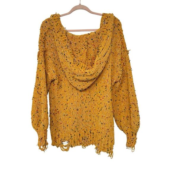 POL Sweater Women Size M Hooded Pullover Distressed Confetti Sweater - Picture 5 of 9